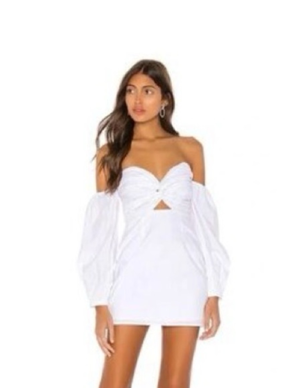 superdown White Draped Off-Shoulder Dress